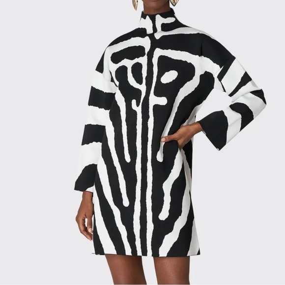 Carolina Herrera Dresses & Skirts - Carolina Herrera Black and White Zebra Print Dress L